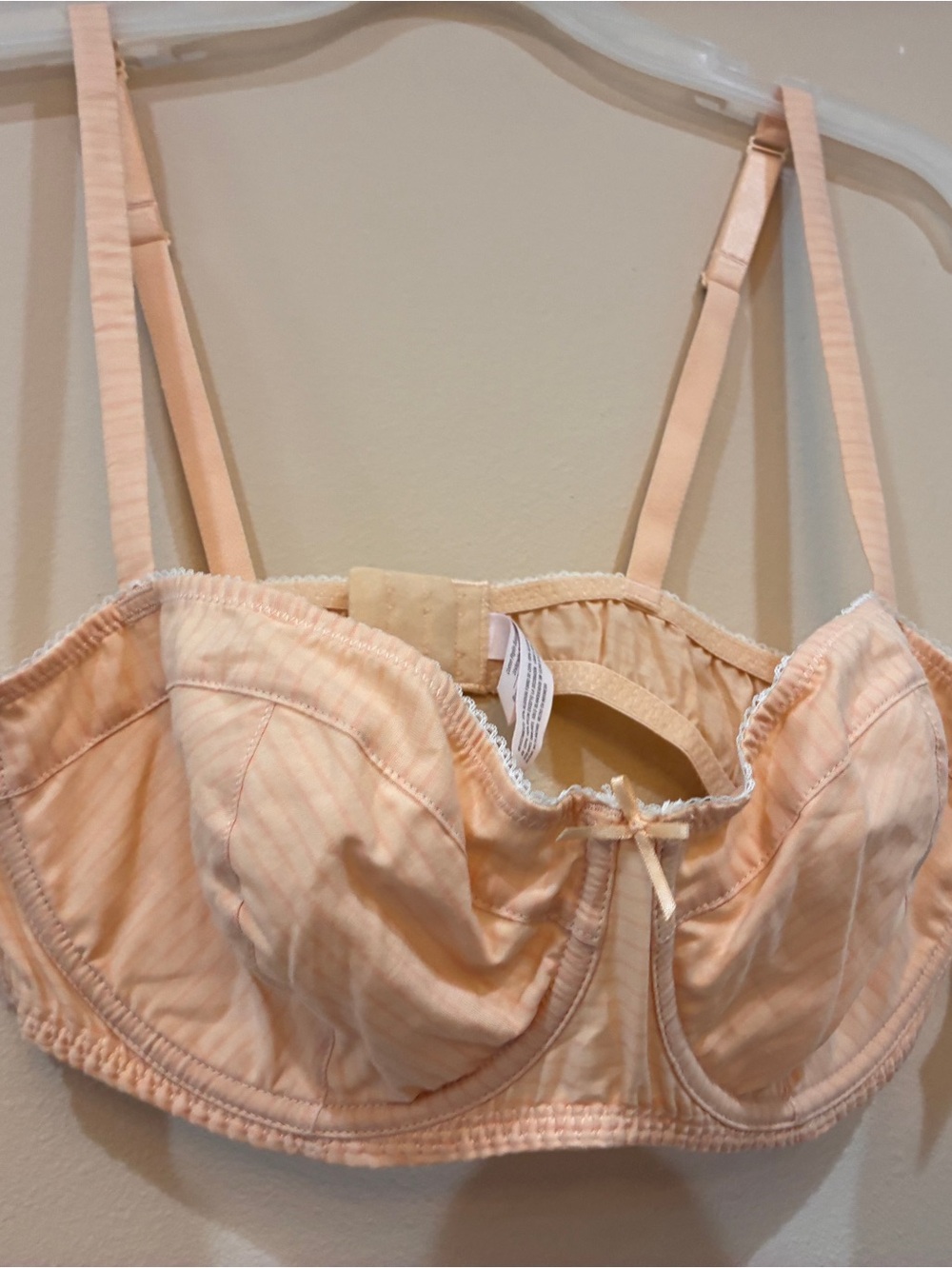 Auden Peach Striped Underwire Balconette Bra
